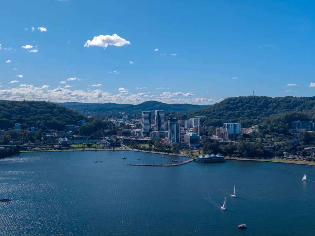 Drone shot of Gosford foreshore