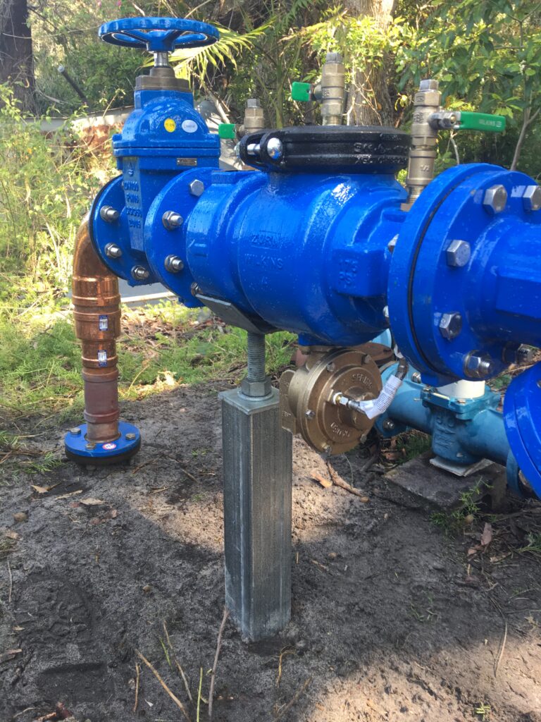 backflow device with stand