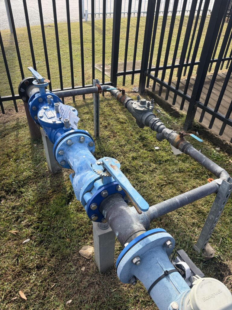 100mm backflow device with a 50mm bypass