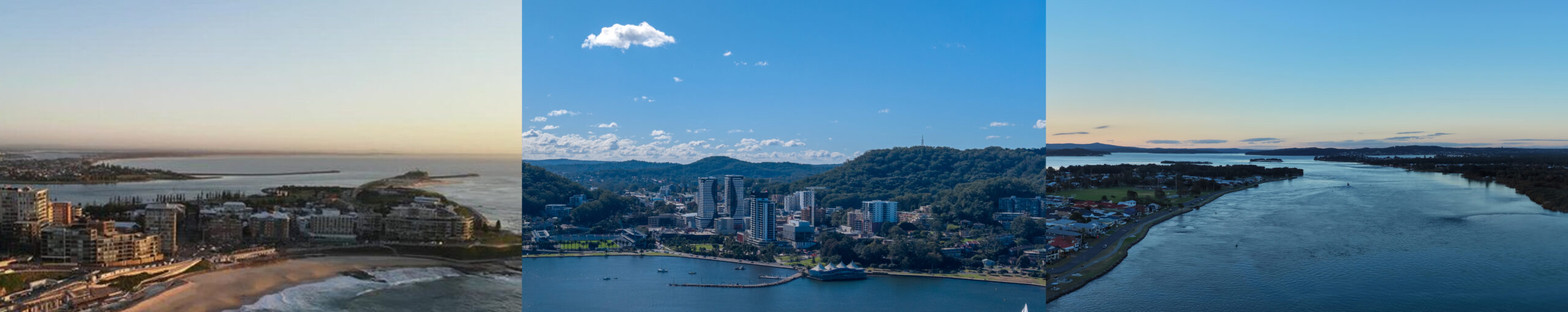arial banner of newcastle the central coast and lake Macquarie