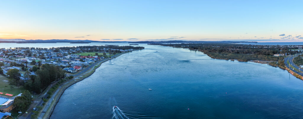 Swansea looking north on lake macquarie