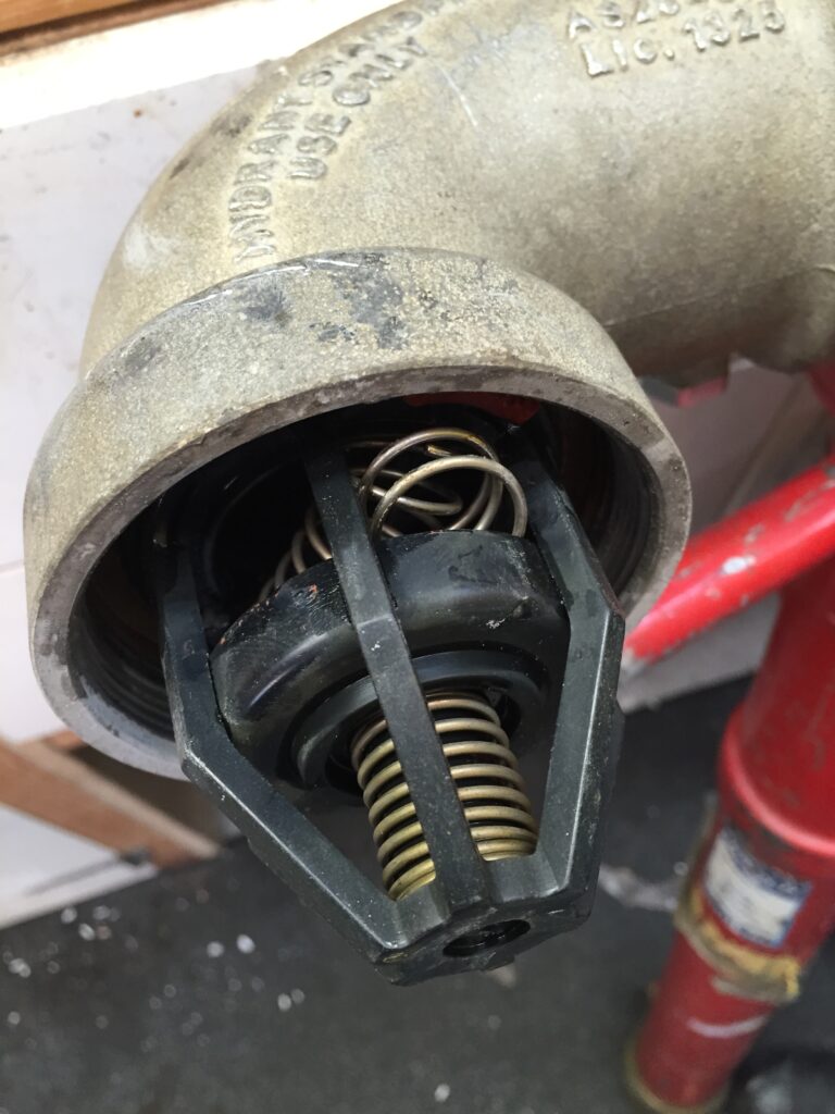 backflow DCV on a standpipe with the spring jammed in the check